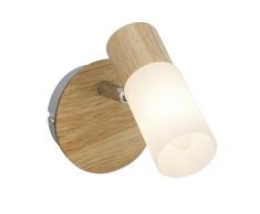 Brilliant 51410/50Â Babsan Spot appendiabiti, metallo/legno/plastica, E14, 3Â W, legno chiaro/bianco