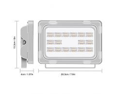 Viugreum Lampada LED Esterni 50W Impermeabile di VI Generazione Basso Consumo Lampada Luce Potente Super Luminosa Faretto da Giardino Garage Bianco Freddo