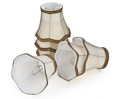 Fuloon Paralume in Tessuto, Set di 6 Paralume Moderna Stile Europeo Coprilampada per Candela Lampadario Lampada da Parete