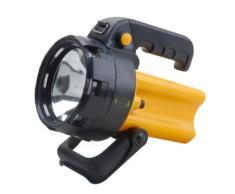Electraline 58054 Torcia Ricaricabile, Portatile, 2 Comode Impugnature Ergonomiche, Lampadina a LED 3 W, 150 lumens, Giallo/Nero
