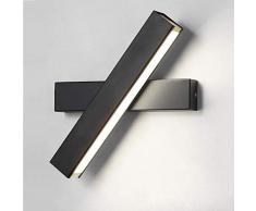 Applique da Parete Interno Moderno Lampada da Parete a LED 12W Bianco Freddo Lampada a Muro per Decorazione in Ferro Struttura in Metallo Lampada da Parete a LED (Nero)