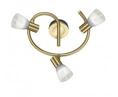 Trio Leuchten Trio 871090308 Levisto Faretto LED, 3x6 W, Ottone, Diametro 30 cm E14, 6, 3 luci