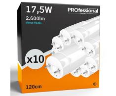 Eurocali 10x Tubo LED T8 17,5W 120cm Alta Luminosità 2600 lumen Fascio Luminoso 320° - Luce Bianco Freddo 6500K - Sostituzione Neon