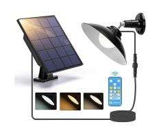 Aigostar Luce Solare Led Esterno con Telecomando 50W 500LM Lampade da Esterno solari IP65 Impermeabile Faretti Solari Esterni，temperatura colore regolabile 3000K/4000K/6500K, Lunghezza cavo 3M