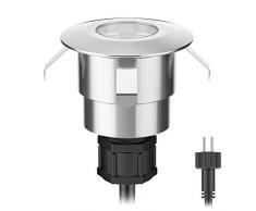 parlat LED Lampada da incasso a suolo Atria da esterno, bianca calda, 14lm, IP65, 40mm Ø Kit di 2 lampade