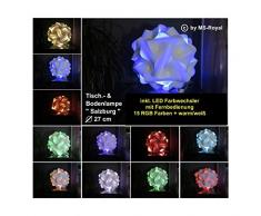 Lampada da terra a forma di sferaSalzburgo, dimensioni: 27 cm, con 15 LED RGB cambiacolore e luce bianca calda, stile retrò degli anni 70/80