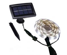 BZAHW Striscia di Luce Solare Esterna Impermeabile, accensione/spegnimento Automatici, 2 modalità, Flessibile e tagliabile, autoadesiva, 5 m 150 Strisce Luminose a LED Finestra Finestra Tetto terraz