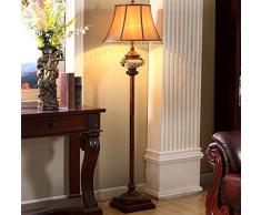 GZ Lampada da Terra Antica Lampada da Terra Antica Lampada da Terra Antica Cinese in Legno scolpito in Resina di Colore Cinese