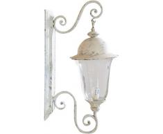 Biscottini Biscottini Lampada applique a muro elettrificata in ferro battuto finitura bianca anticata L28xPR20xH54,5 cm