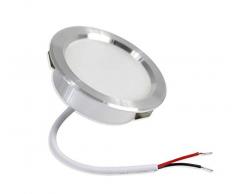 Vetrineinrete® Faretto led 3 watt ad incasso rotondo luce fredda 6500 k luce calda 3000 k luce naturale 4000 k opaco con bordo argento (Luce bianca 6500k) A93