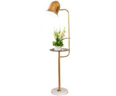 GJIF - Lampada da terra Lampada da terra in ferro Lampada da terra interna in oro anticata adatta per soggiorno camera da letto - interruttore a pedale (E27)