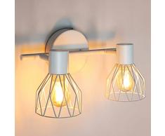 Kimjo Lampadario Faretti da Soffitto Orientabili, 2 Faretti da Parete Interno, Lampada Faretti Led Soffitto Bianco E14, Plafoniera LED Faretti per Soggiorno Corridoio, Max. 40W Senza Lampadina