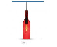 Lampadario decorativo 1MT E14 Bottle Shape Ф72mm Vetro - Rosso