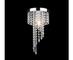 TRADE® Elegante Lampadario Illuminazione con Cristallo Goccia di Pioggia Montaggio a Incasso LED Plafoniera Infisso Lampada a Sospensione per Sala da Pranzo Soggiorno Arredamento H13.4 * D7.9 Pollici