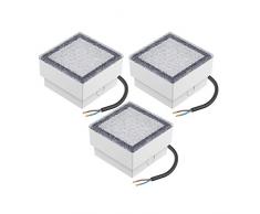 parlat LED mattonella Lampada da incasso a suolo CUS, 10x10cm, 230V, bianca fredda, 3 PZ