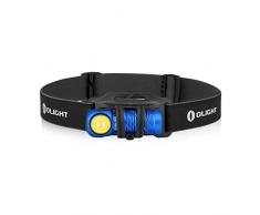 Olight Perun 2 mini Lampada Frontale LED 1100 Lumen Torcia Elettrica Ricaricabile 5 Livelli di luminosità, Regolabile a 180° per Corsa, Jogging, Campeggio, le segnalazioni di emergenza (Blu NW)