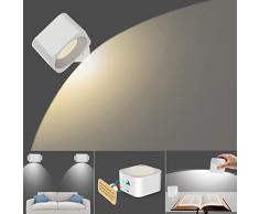 YIKANWEN 2 Pezzi Lampada da Parete Moderno, Applique LED da Parete Interno Controllo Touch, Lampade a Muro Batteria Ricaricabile con Cavo USB, Ruotare 360° Perfetto per Soggiorno Corridoio Bagno