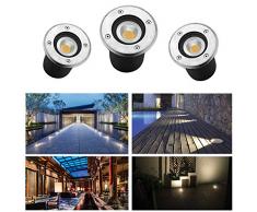 Faretto LED da incasso a pavimento, 230 V, faretto da incasso per esterni, IP65, faretto da giardino,Bianco naturale, 3x3W/Rund