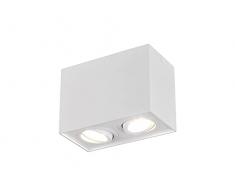Trio, faretto da soffitto a forma di cubo con LED e due faretti orientabili, bianco opaco