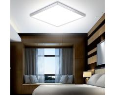 DODOPEN Plafoniera LED Soffitto Quadrata 29cm,Lampada da Soffitto LED 5000K 2400LM Plafoniera 24W per Camera da Letto, Cucina, Soggiorno, Balcone, Ultra-sottile 2,5cm