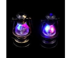 TOYANDONA 2Pcs in Miniatura Casa delle Bambole Lanterna Ornamento di Luce up Mini Vintage Olio Modello di Lampada Lampada di Vacanza per Il Fairy Garden Party di Natale Decorazione di