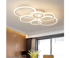 Narwhal Plafoniera LED Soffitto Dimmerabile Anello Design Moderna Lampadari, Lampade a Sospensione e Plafoniere Bianco per Soggiorno Camera da letto Cucina Commerciali Lampadario con Telecomando