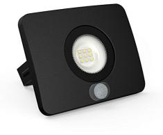 SuperSlim LED Faretto da esterno IP65 con sensore di movimento – 10 W 750lm 230 V – 36 mm piatto – Luce Bianca Fredda (6500 K)