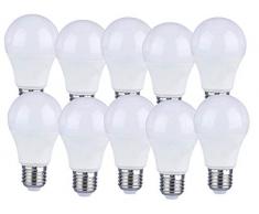 LEDLUX 10 Pezzi Lampada Led E27 A60 9W Bulbo Sfera 806 Lumens D60X110mm Disponibile Bianco Caldo Neutro Freddo (4000K)