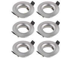 SEBSON® 6x Faretto ad incasso, Tipo 6, alluminio, LED/Alogena, incl. attacco GU10