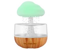 Weljoy Zen Pioggia Nuvola Luce Notturna Aromaterapia Diffusore di Olio Essenziale Micro Umidificatore Scrivania Fontana Comodino Dormire Rilassante Umore Goccia di Acqua