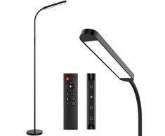 Lampade da Terra Dimmerabile, Lampada a Pavimento con Timer di 1H, Lampada da Salotto 5 Temperature di Colore e Oscuramento Continuo 2700K-5700K con Controllo Remoto e Touch, Collo Doca Regolabile