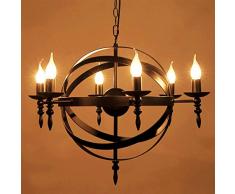 Owen La Lampada Rotonda Di Soffitto Luce Del Pendente Medievale Candela Lampadario in Ferro Battuto Depoca Anello Industriale Candlestick Coperta Lampada Sala Da Pranzo Lamp Black Luce Decorativa