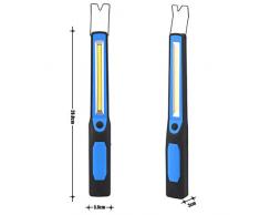 Lifinsky Lampada da Lavoro Lampade di Ispezione Ricaricabile COB Luce di Lavoro led Torcia con Magnetica Clip e gancio per Campeggio Riparazione Auto Workshop Emergenza (Blu)