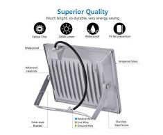 HimanJie Faretto LED da Parete Impermeabile Inossidabile, 50W Bianco Freddo 220V IP65 Risparmio Energetico