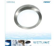 Ranex 3000.022 Lampada per il Bagno a Soffitto, Acciaio/Vetro, Argento, 30 watts