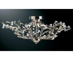 In-House Lighting - 5256-6AB -Lampadario alogeno a semi incasso da soffitto"Lima", finitura in ottone anticato