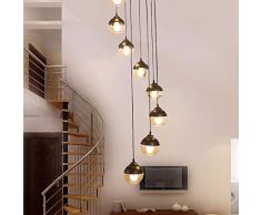KBEST Moderna Lampada a Sospensione Girevole Lampadine Minimalista Soffitto Appeso Luce 8 Fiamma Decorativa Sferica Paralume in Vetro di Illuminazione,E27