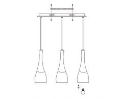 ZY pight lampada a sospensione da soffitto Modern Design Lampada A Sospensione Metallo e Vetro Cucina lampada lampade a sospensione lampadario 3 luci E27 Deco Lampada max 40 W regolabile in altezza per ufficio soggiorno camera