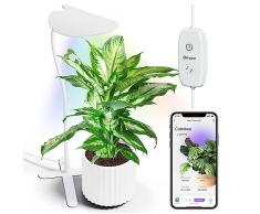 Bluetooth Led Lampada per Piante, Intelligente a Spettro Completo Grow Light con 27 Spettri di Crescita Delle Piante e 2 Modalità di Luce App, Collo doca a 360 Gradi e Rimovibile, Timer Automatico