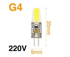 Luci Alexa 3 pezzi G4 G9 Led Lampada DC 12V AC 220V 3W Led COB Lampadina dimmerabile Bombillas Sostituisce alogeno per faretti Lampadario di cristallo Luci-G4 3W 220V_Bianco caldo