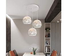 XMAGG Modern Design Lampada da Tavolo da Pranzo Sferica Semplice Lampada da Soffitto in Metallo Lampadario Bianco Lampada a Regolabile in Altezza Sospensione per Soggiorno Sala da Pranzo cucina E27