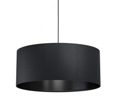 Eglo Maserlo 1, lampada a sospensione vintage, moderna, in acciaio e tessuto, colore nero, lampada da tavolo da pranzo, lampada da soggiorno con attacco E27, Ø 53 cm