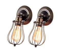 GLADFRESIT Applique Vintage Applique Industrial Regolabile in Metallo Lampade Da Parete Interno Lampade Rustiche E27 per Bar Caffè Hotel Ristorante Loft e Cucina 2 piacks (Bronzo)
