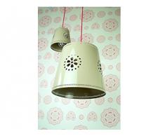 lief! LF12013 - Lampadario in stile casa di campagna, paralume in metallo con fiori, diametro 35 cm