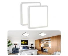 MRHYSWD 2 Confezioni Plafoniera Led Soffitto Moderna, Plafoniera A Led Da Soffitto Quadrata, Plafoniera Led Luce Calda, 24W 2160LM 4000K Plafoniera Led Bagno Camera Da Letto Soggiorno Cucina