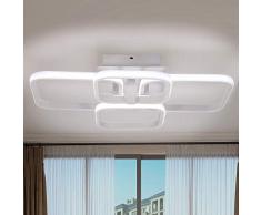 DEBEME Moderna Plafoniera a Led, Lampada Con Lampadari a Led in Acrilico, Plafoniera Creativa Quadrata a 4 Anelli, Lampada a Sospensione Da Incasso Per Soggiorno, Cucina, Sala Da Pranzo