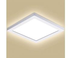 Oeegoo 24W 13mm Ultra magro LED Plafoniera Lampada da soffitto luce da incasso LED quadrata Illuminazione plafoniere 2040LM- Equivalente 150W tradizionale lampadina per Soggiorno corridoio cucina