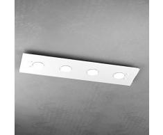 PLAFONIERA MODERNA LED 4xGX53 L 80 CM VETRO BIANCO RETTANGOLARE