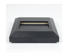 Faretto LED Segnapasso Quadrato Nero 2W, da Esterno