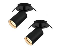 BOYIR Faretti da Soffitto Orientabili, GU10 Faretti LED da Soffitto Nero, Moderna Plafoniera Lampade da soffitto, Faretto LED Incasso per Barra, Cameretta, Cucina, Senza Lampadina, 2 Pezzi
